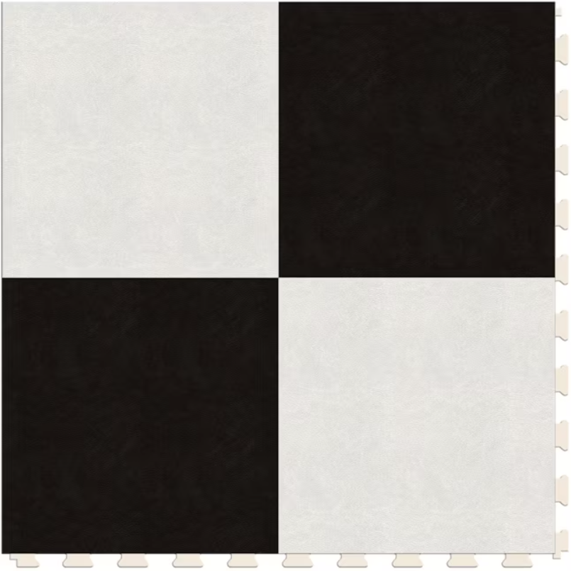 Perfection Floor Tile SodaPop Shoppe Black and White 20-in x 20-in Water Resistant Interlocking Luxury Flooring (16.7-sq ft)