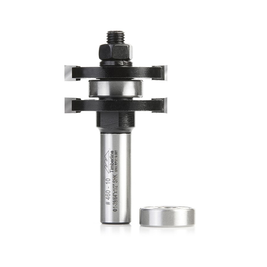 Timberline 460-10 Tongue & Groove Assembly 1-5/8 Dia x 3/4 x 1/2″ Shank with Ball Bearing for 5/8″ Material