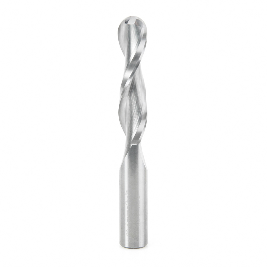 Amana 46384 Solid Carbide Up-Cut Ball Nose Spiral 1/2 Dia x 2-1/8 x 1/2 Inch Shank Router Bit