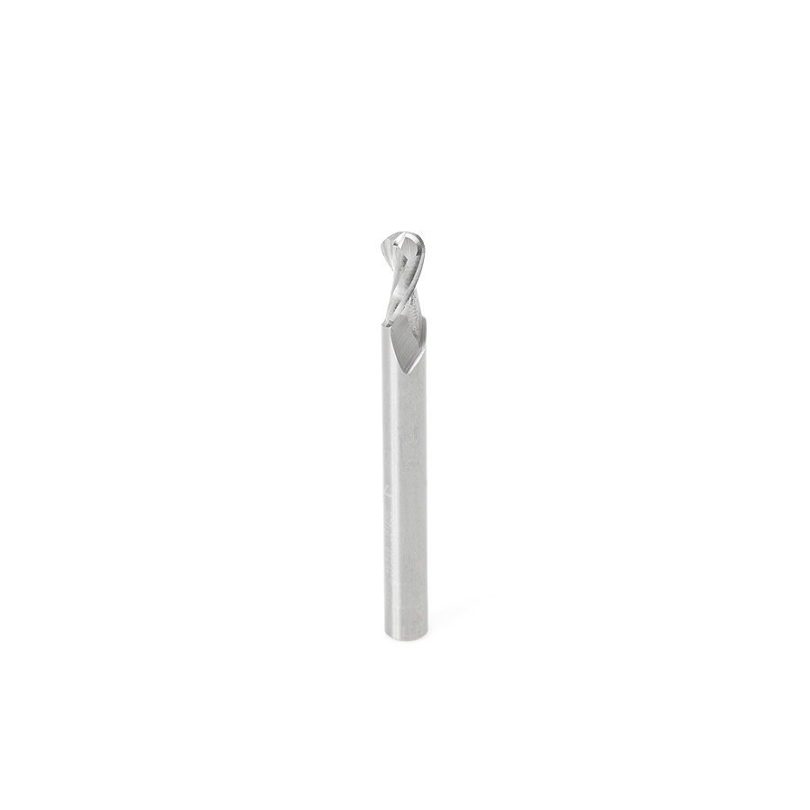 Amana 46426 Solid Carbide Up-Cut Spiral Ball Nose 1/8 Radius x 1/4 Dia x 1/2 x 1/4 Shank x 2-1/2 Inch Long x 2 Flute Router Bit