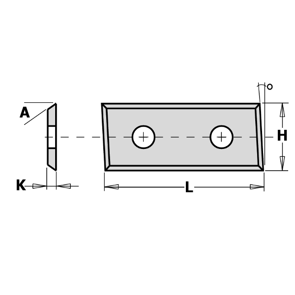Solid Carbide Knives (4/35°) 28.3X12X1.5Mm Hw-K1920