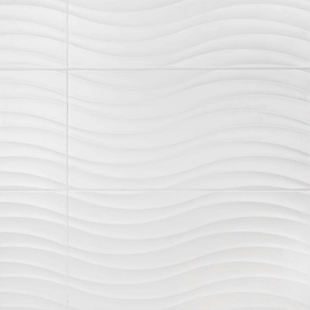 Merola Tile Silueta Blanco Matte 12-3/8 in. x 24-7/8 in. Ceramic Wall Tile (15.42 sq. ft. / case)