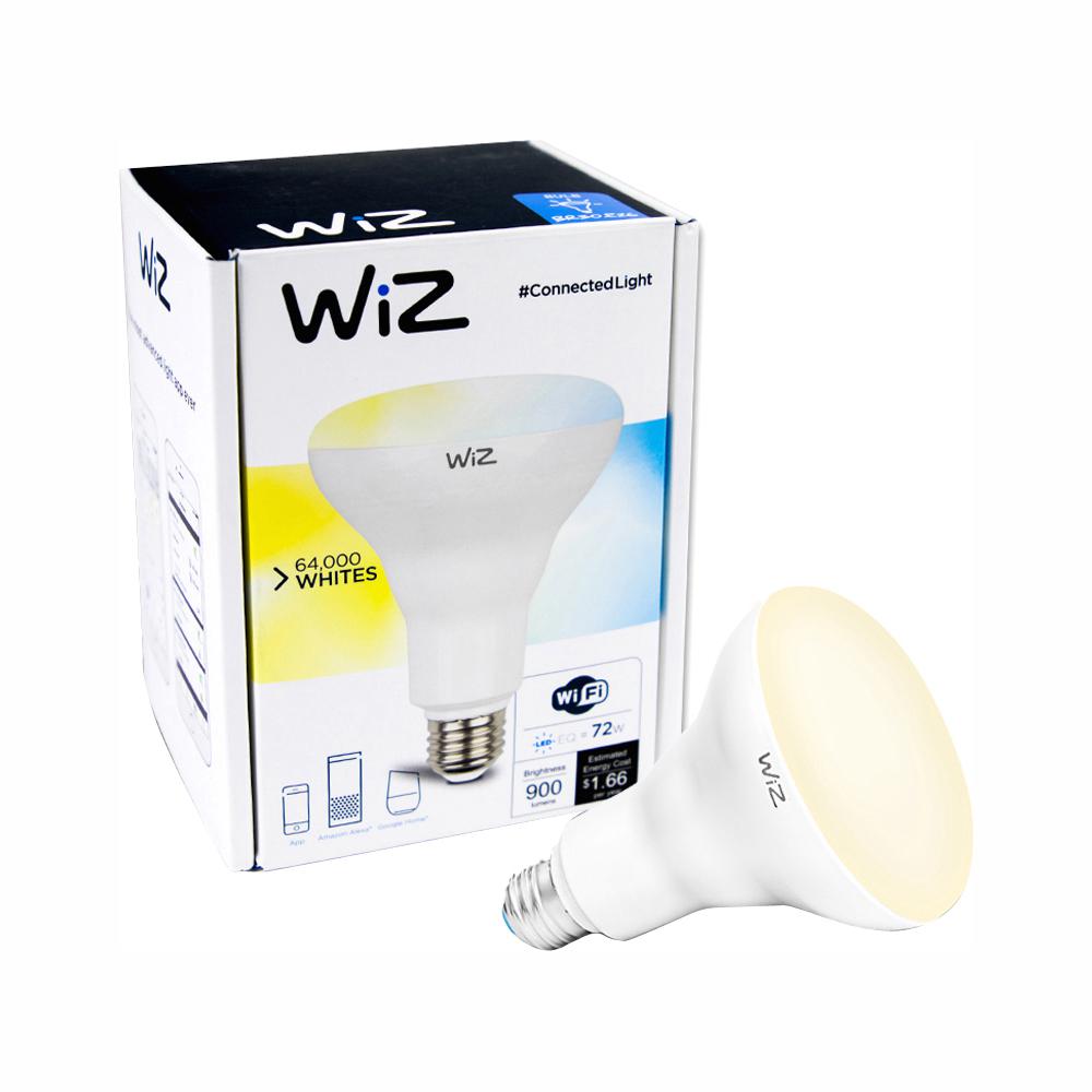 WiZ 72-Watt Equivalent BR30 Tunable Wi-Fi Connected Smart LED Light Bulb in White (4-Pack)
