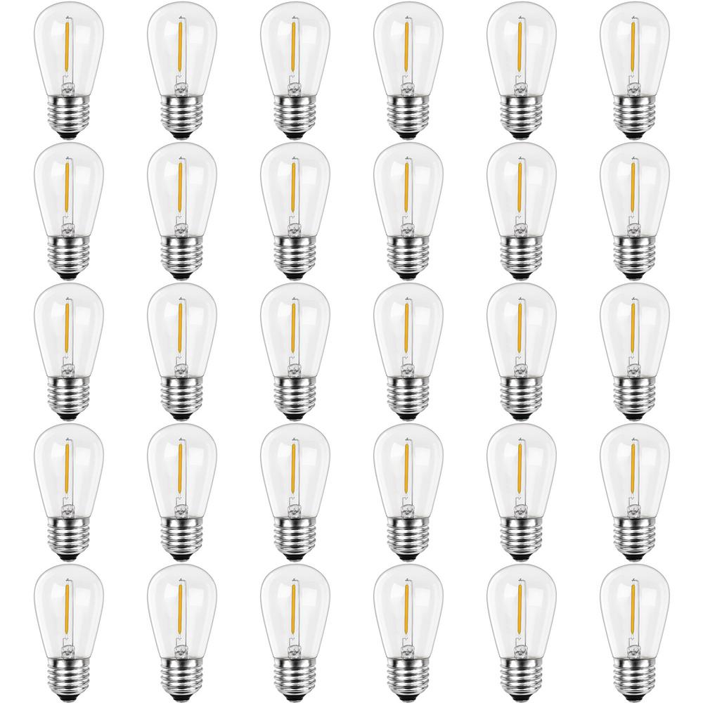 Newhouse Lighting 11-Watt Equivalent S14 Shatter-Resistant String Light Edison LED Bulbs Warm White 2700K (30-Pack)