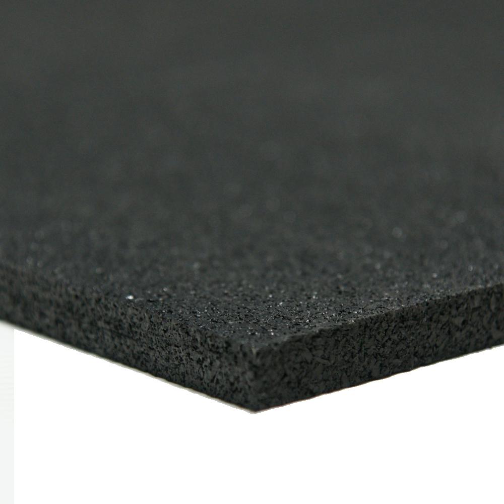 Recycled Rubber - 60A - Sheets and Rolls 3/8 in. T x 1 ft. W x 3 ft. L Black Rubber Garage Flooring