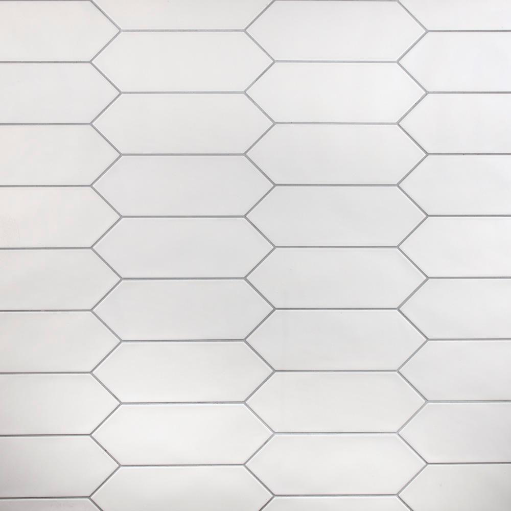 Merola Tile Kite White 4 in. x 11-3/4 in. Porcelain Subway Floor and Wall Tile (11.81 sq. ft. / case)