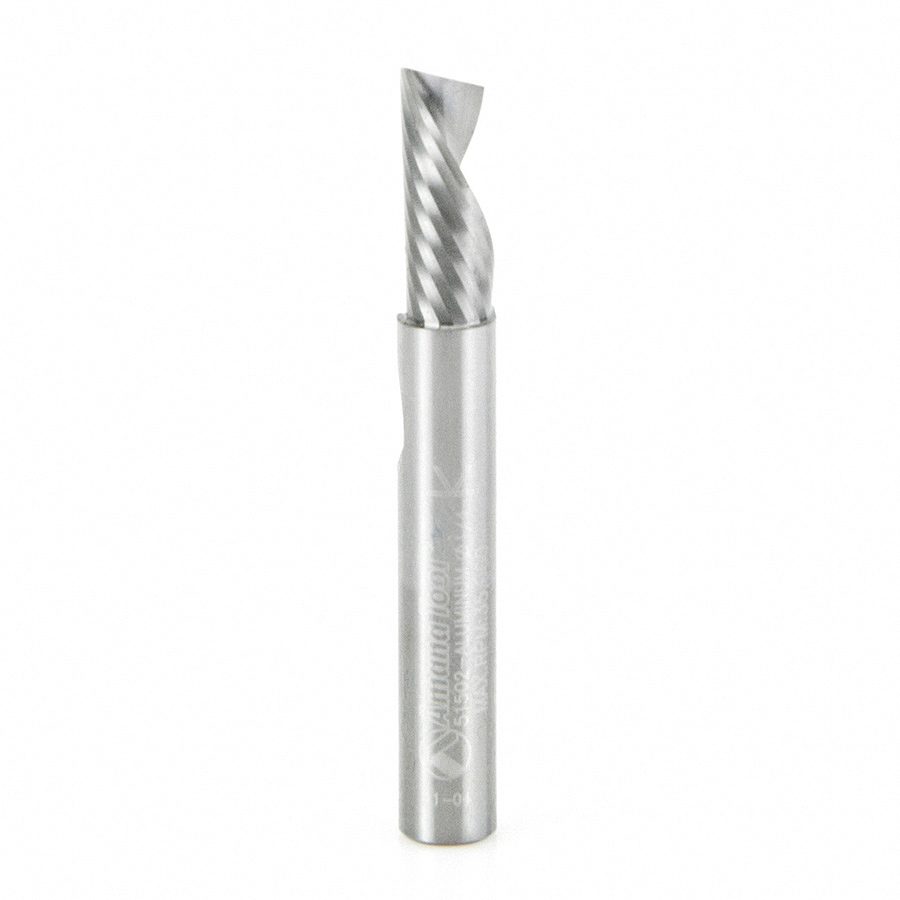 Amana 51502 Solid Carbide CNC Spiral ‘O’ Flute, Aluminum Cutting 1/4 Dia x 5/8 x 1/4 Inch Shank Down-Cut