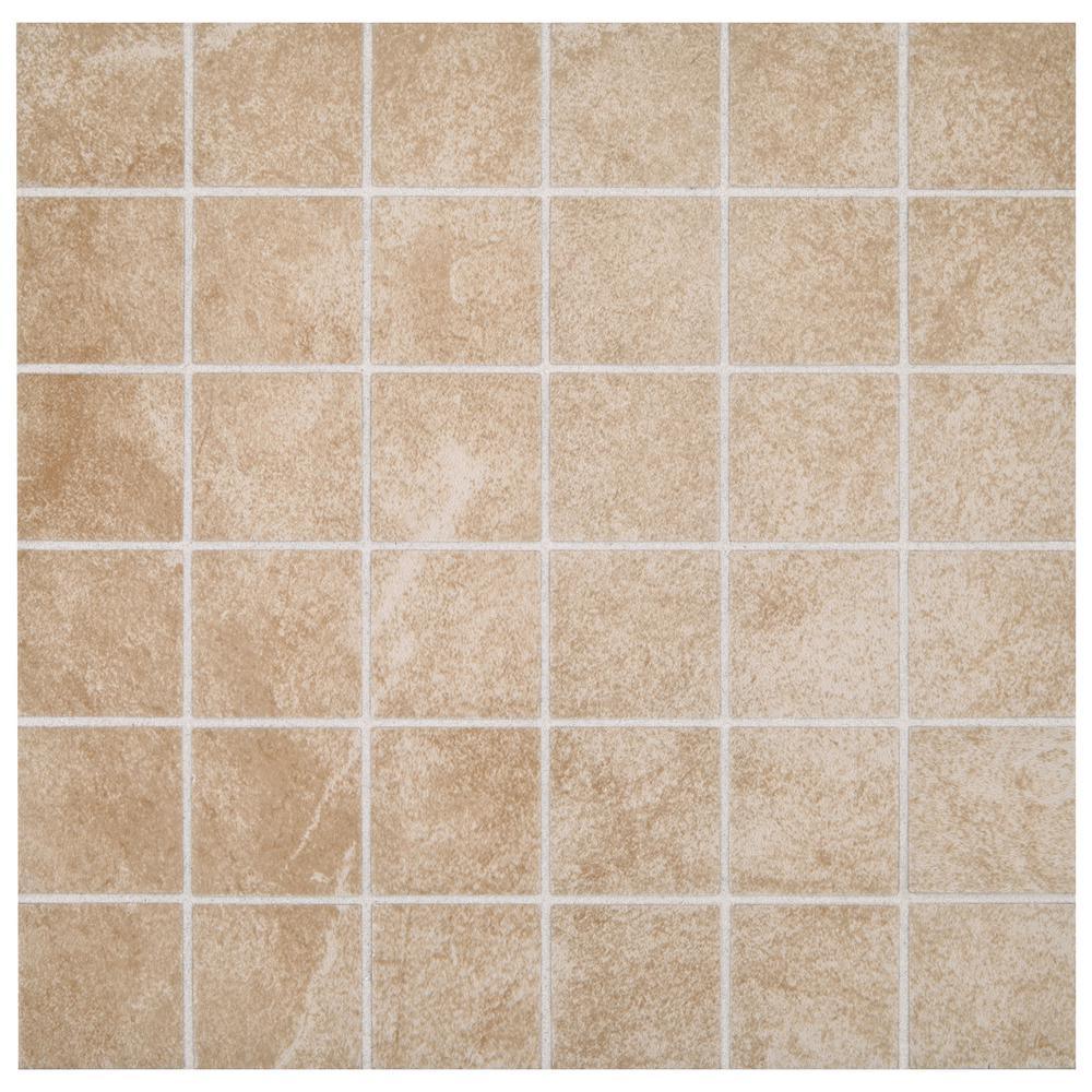 Portland Stone Beige 12 in. x 12 in. x 6.35 mm Ceramic Mosaic Floor and Wall Tile (1 sq. ft. / piece)