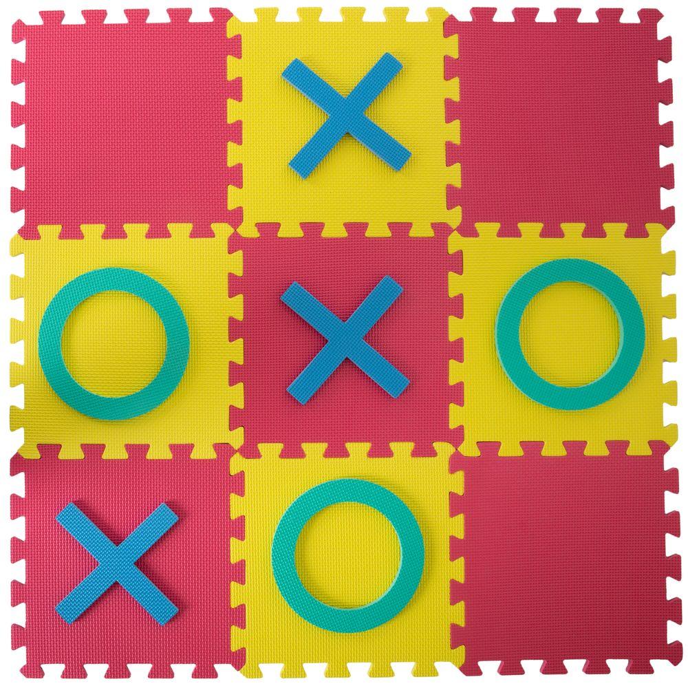 Hey! Play! Multi-Colored 36 in. x 36 in. x 0.325 in. Giant Interlocking Foam Square Tic-Tac-Toe Game
