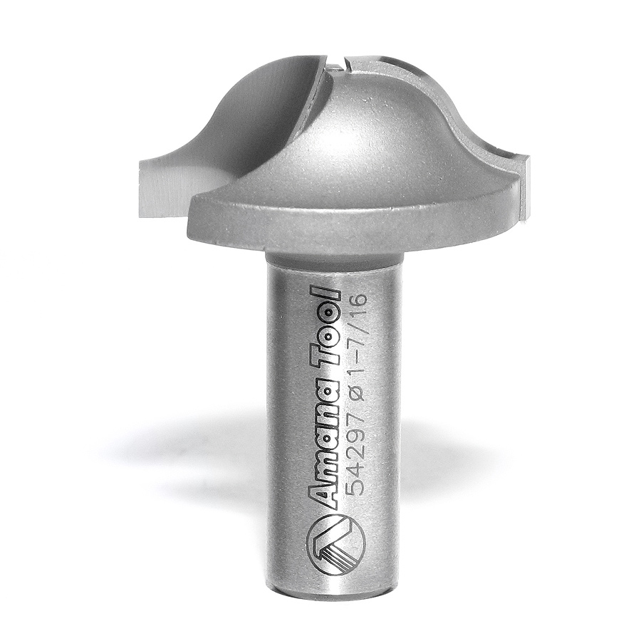 Amana 54297 Carbide Tipped Base Molding Ogee Edge Detail 5/16 x 3/8 Radius x 1-7/16 Dia x 19/32 x 1/2 Inch Shank