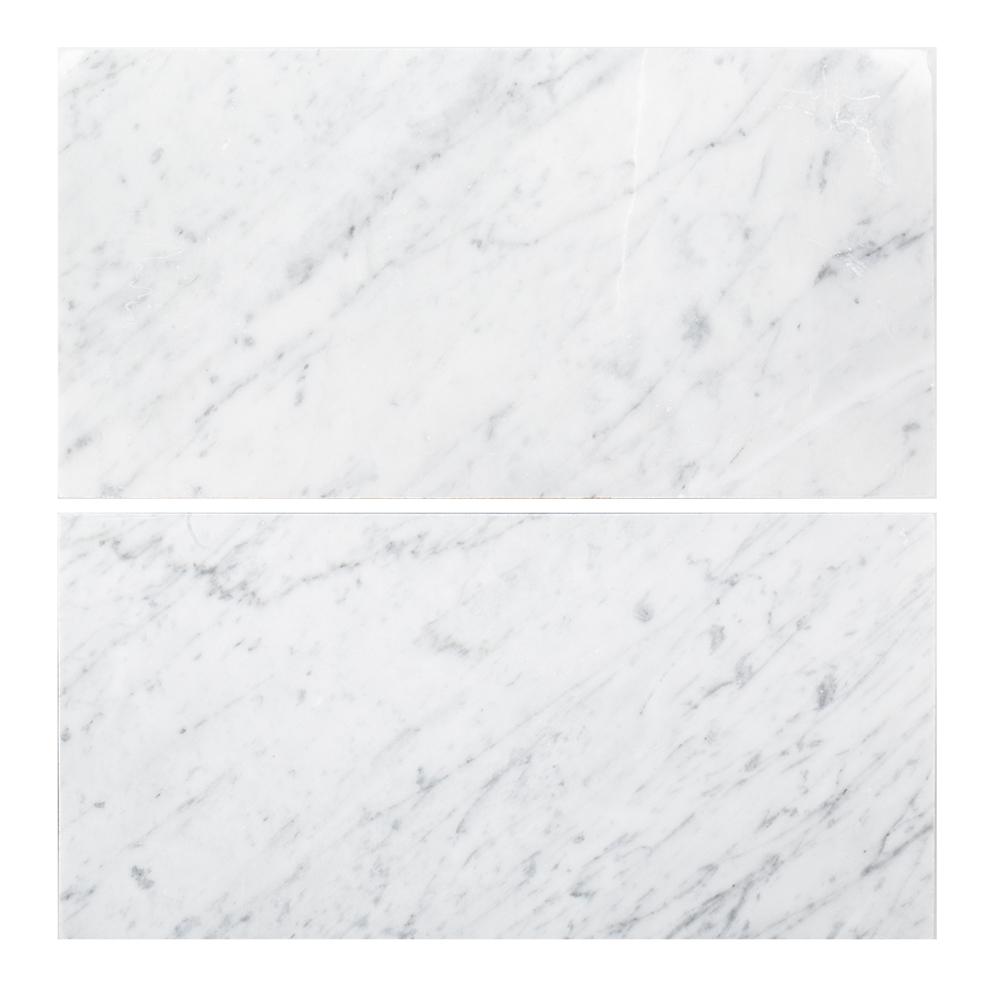 Jeffrey Court Carrara White 6 in. x 12 in. Honed Marble Wall and Floor Tile (1 sq. ft. / pack)
