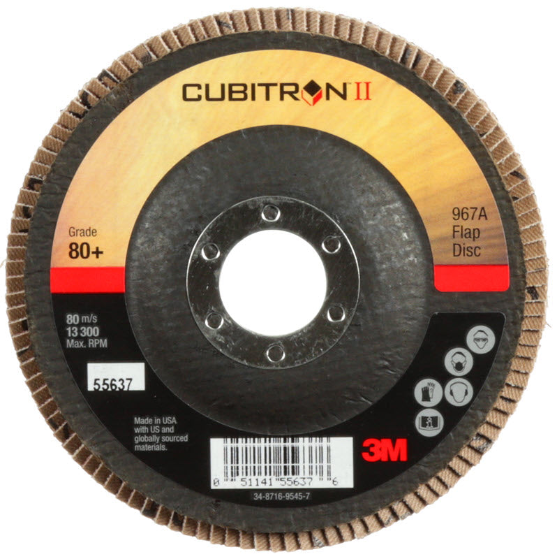 3M Cubitron II Giant Flap Disc 967A 4 1/2" Type 27 Grade 80+ 55637