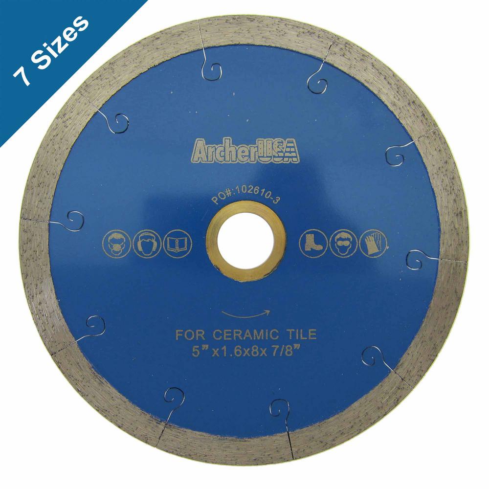Archer USA 12 in. Continuous Rim Diamond Blade with J-Slot for Tile Cutting
