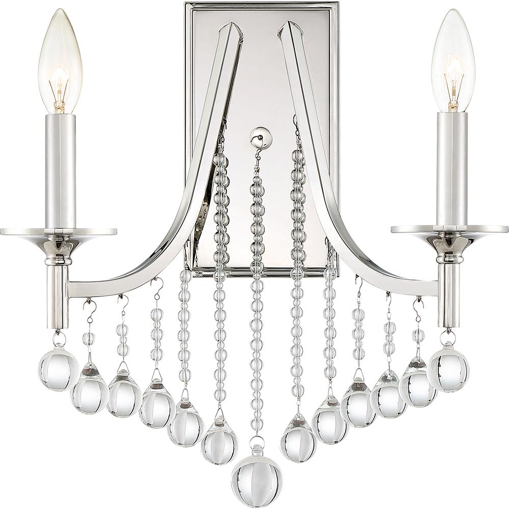 Queenship 2-Light Polished Nickel Wall Sconce