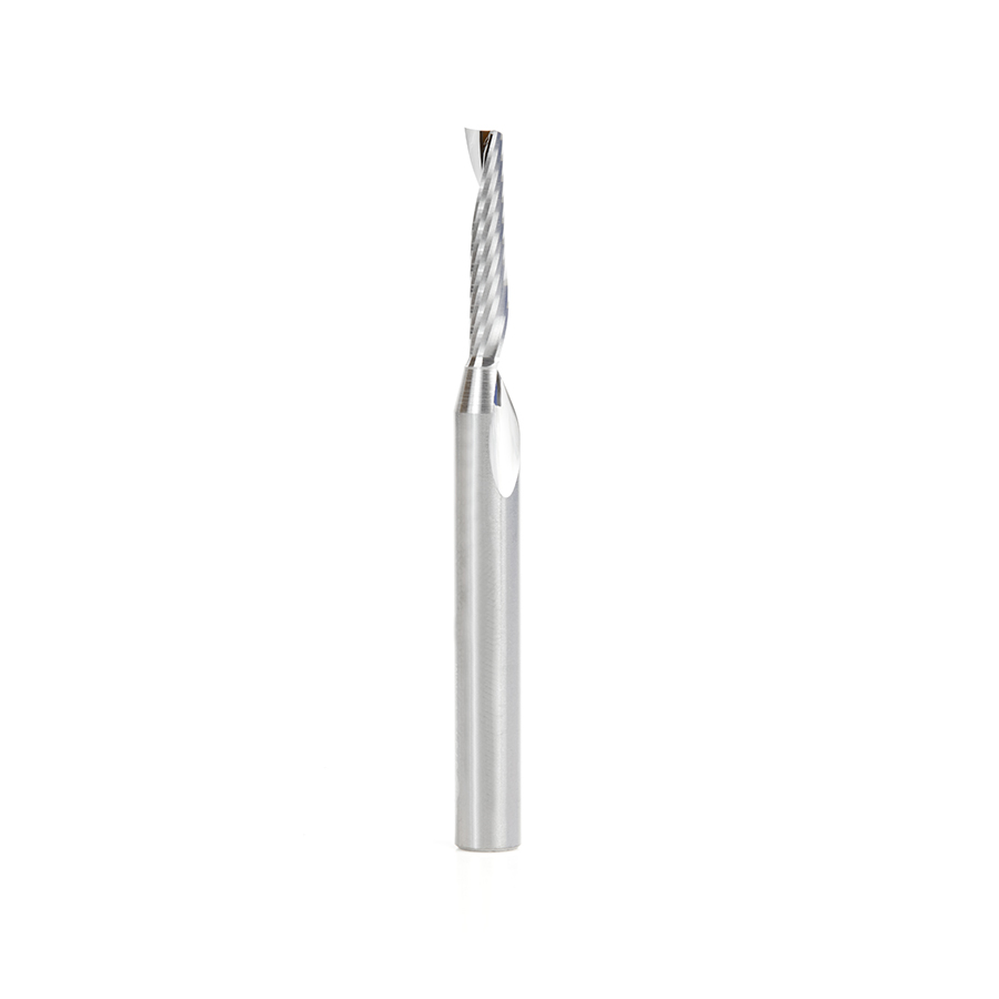 Amana 57319 Metric Solid Carbide CNC Spiral ‘O’ Single Flute, Plastic Cutting 4mm Dia x 20mm x 6mm Shank x 64mm Long Up-Cut Router Bit