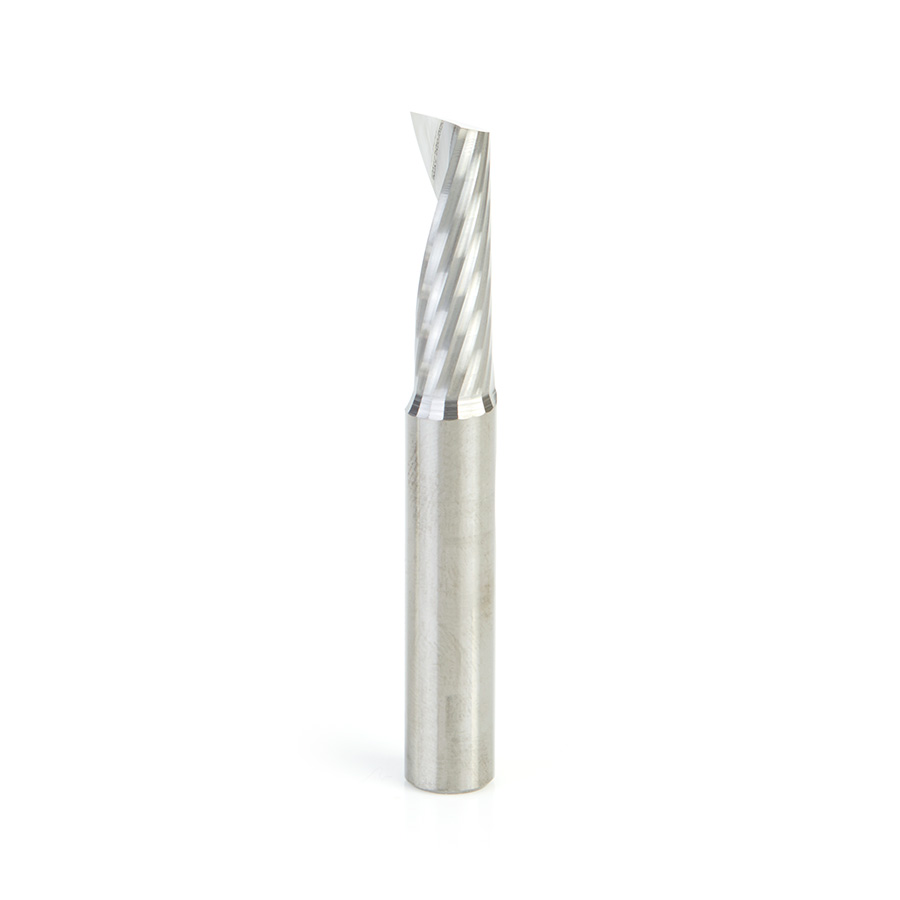 Amana 57327 Metric Solid Carbide CNC Spiral ‘O’ Single Flute, Plastic Cutting 10mm Dia x 30mm x 10mm Shank x 76mm Long Up-Cut Router Bit
