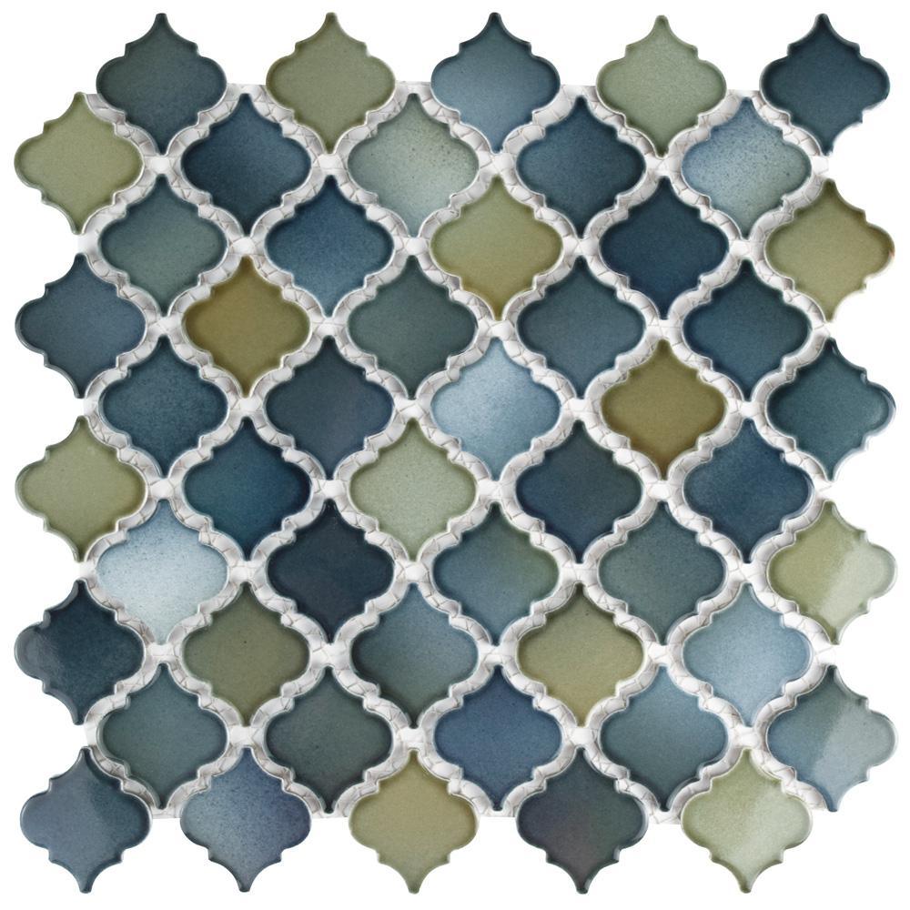 Merola Tile Hudson Tangier Atlantis 12 in. x 12 in. Porcelain Mosaic Tile (10.96 sq. ft. / Case)