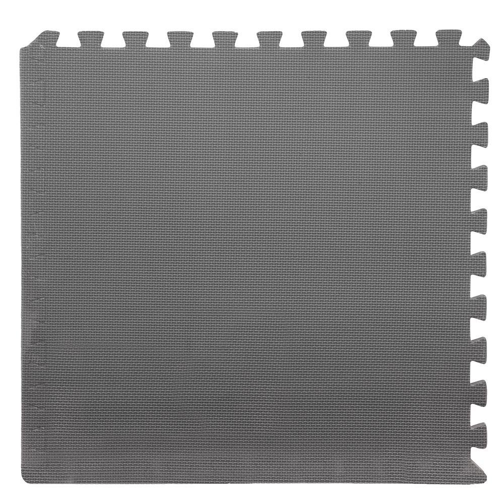 Stalwart Grey 24 in. x 24 in. x 0.5 in. Interlocking EVA Foam Floor Mat (6-Pack)