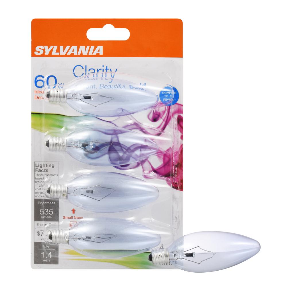 Sylvania 60-Watt B10 Clarity Incandescent Light Bulb (4-Pack)