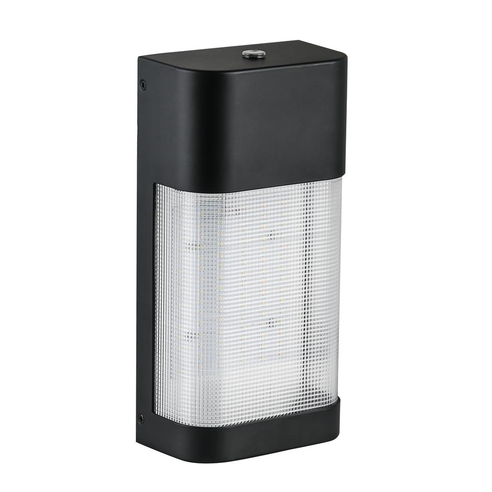 19-Watt Black Outdoor Integrated LED Classic Wall Pack Light with Dusk to Dawn Control