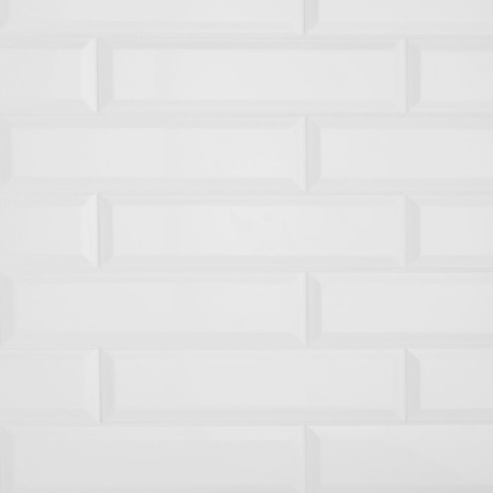Daltile Restore 3 in. x 12 in. Ceramic Bevel Bright White Subway Tile (9 sq. ft. / case)