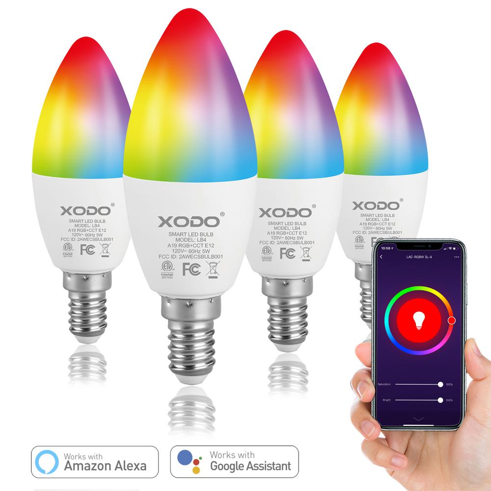 Xodo Dimmable Smart LED Light Bulb Multi-Color (4-Pack)