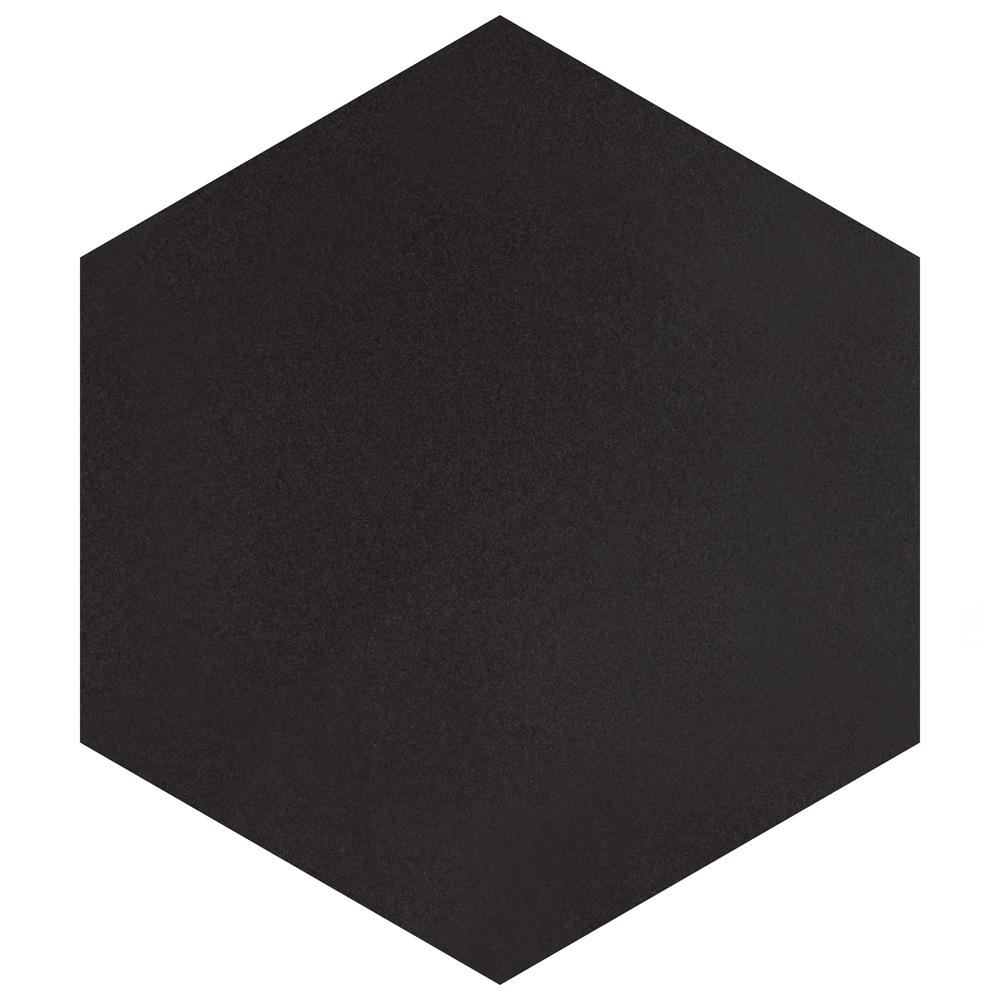 Merola Tile Textile Hex Black 8-5/8 in. x 9-7/8 in. Porcelain Floor and Wall Tile (11.56 sq. ft. / case)