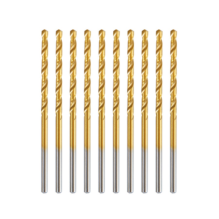 Timberline 616-111 10 Piece Titanium Coated Drill Bit Pack 7/64 Dia x 2-5/8″ Long