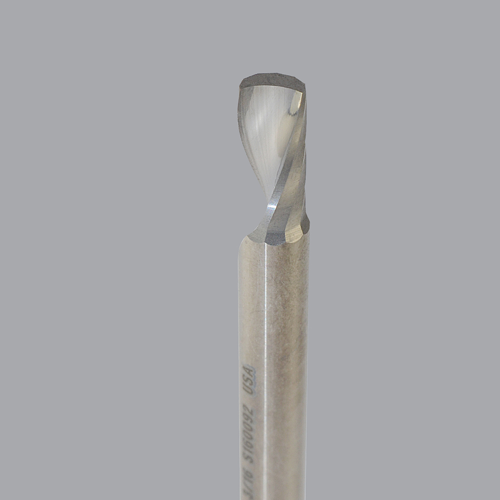 Onsrud 63-716 Solid Carbide router 1FL 3/16 x 3/8 x 2 OAL For Hard Plastic, Solid Surface, 3/16 Shank