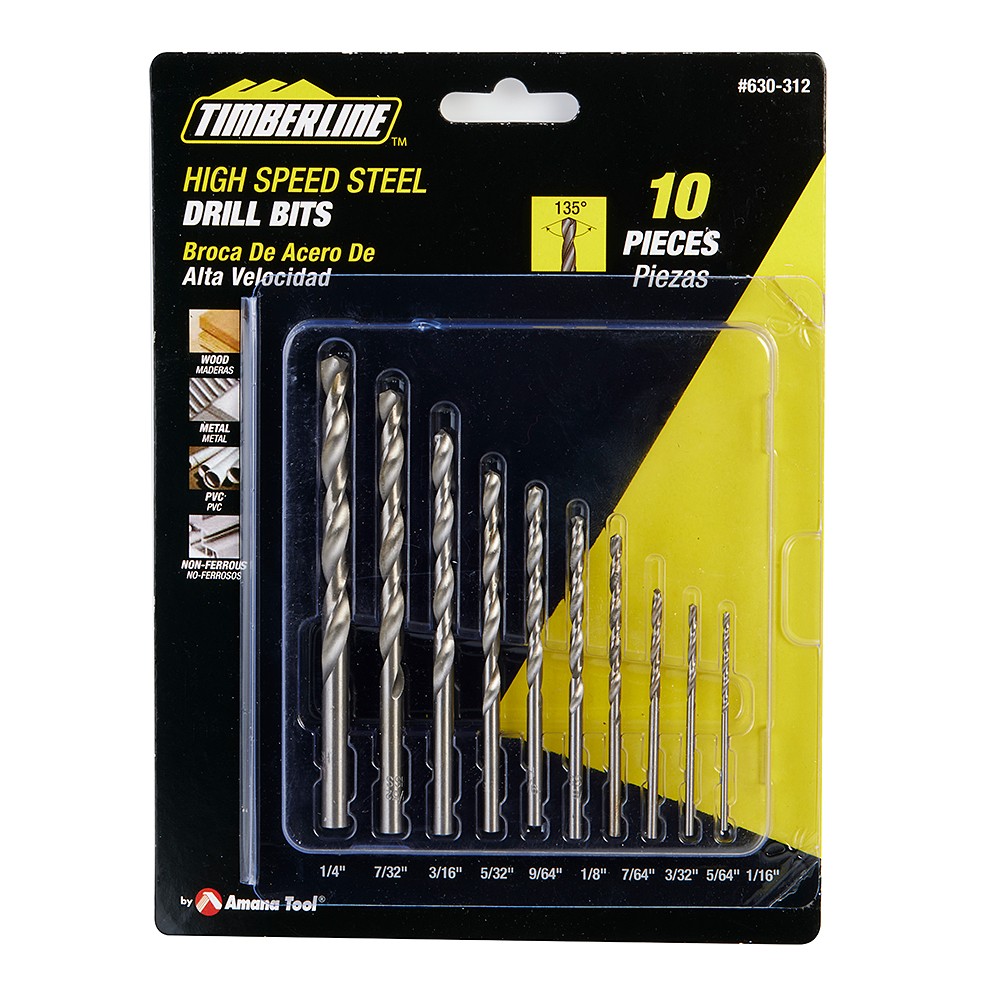 Timberline 630-312 10 Pc High-Speed Steel Drill Set