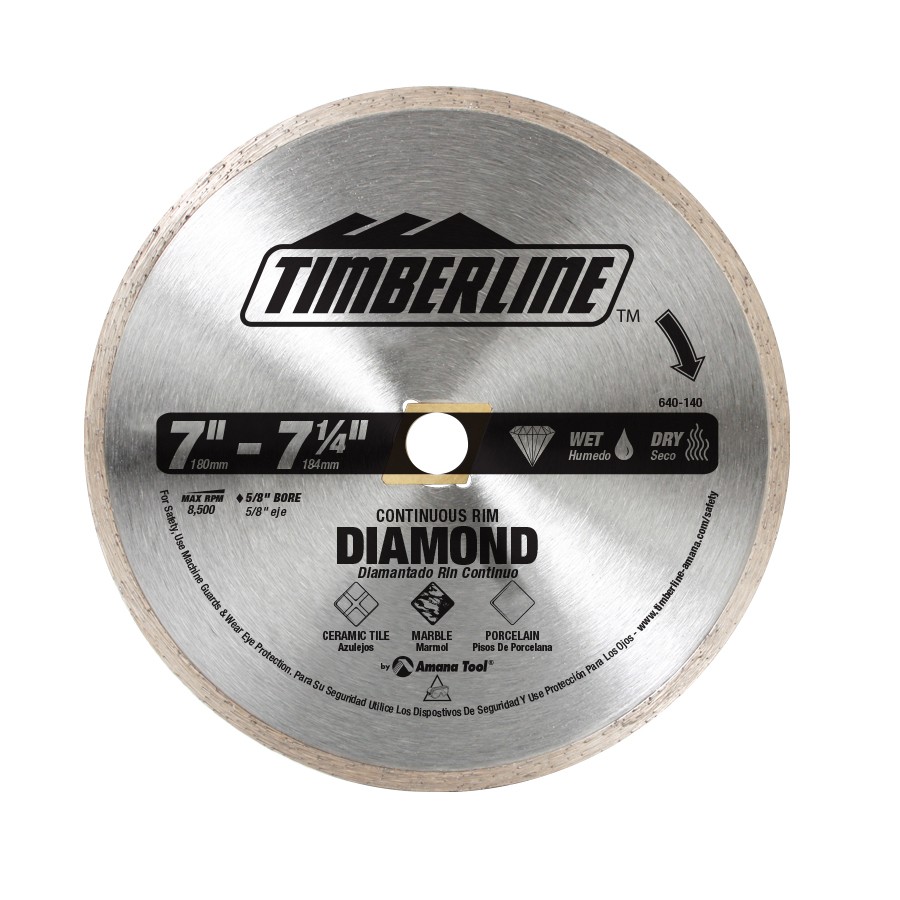Timberline 640-140 Continuous Rim Diamond 7 – 7-1/2″ Dia x 5/8 Bore with Diamond Knockout