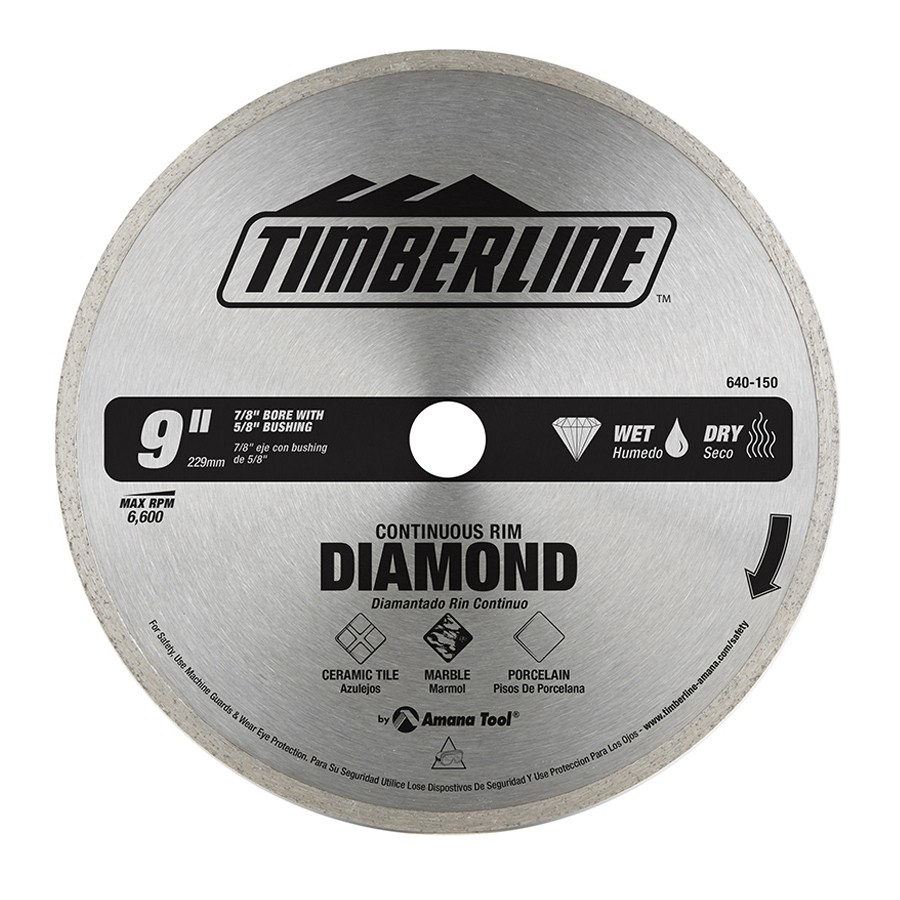 Timberline 640-150 Continuous Rim Diamond 9″ Dia x 7/8 Bore