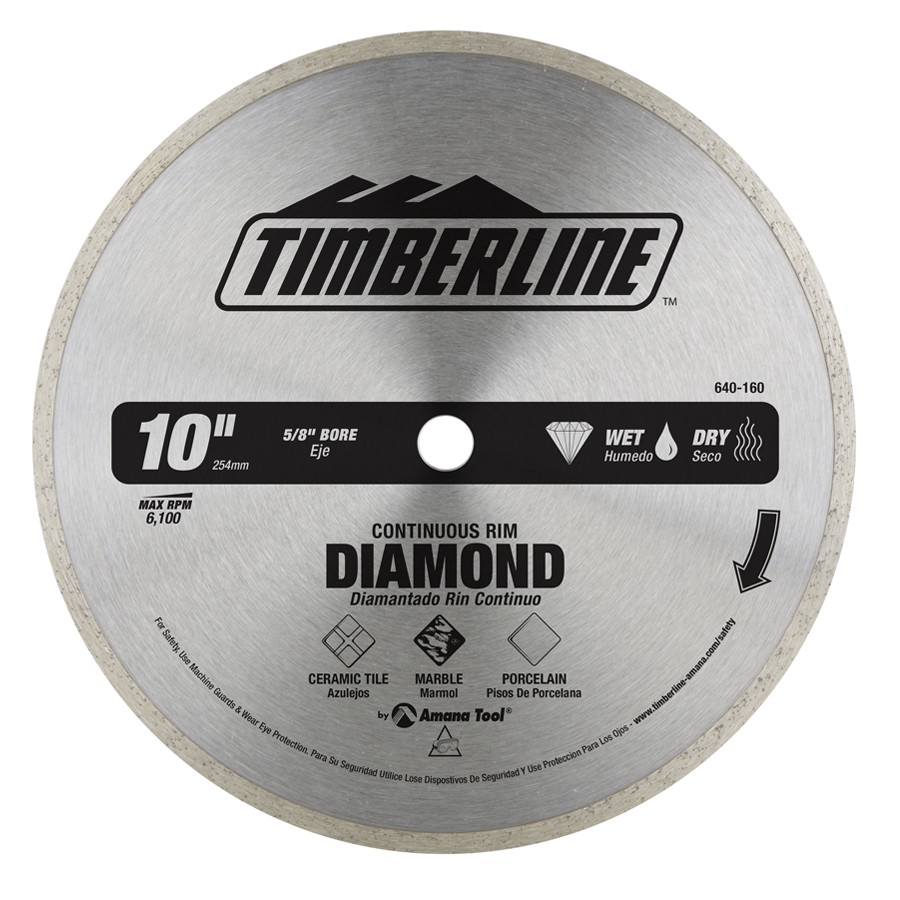 Timberline 640-160 Continuous Rim Diamond 10″ Dia x 5/8 Bore