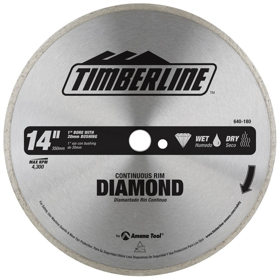 Timberline 640-180 Continuous Rim Diamond 14″ Dia x 1″ Bore