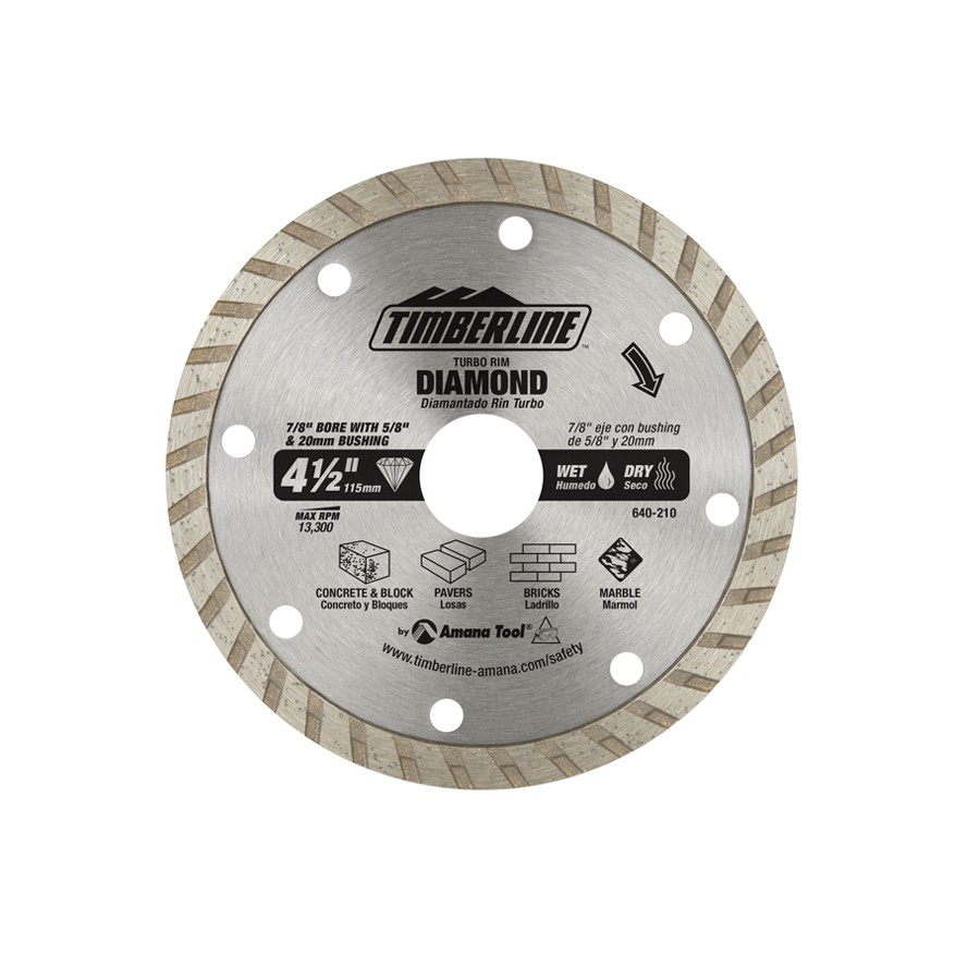 Timberline 640-210 Turbo Rim Diamond 4-1/2″ Dia x 7/8 Bore