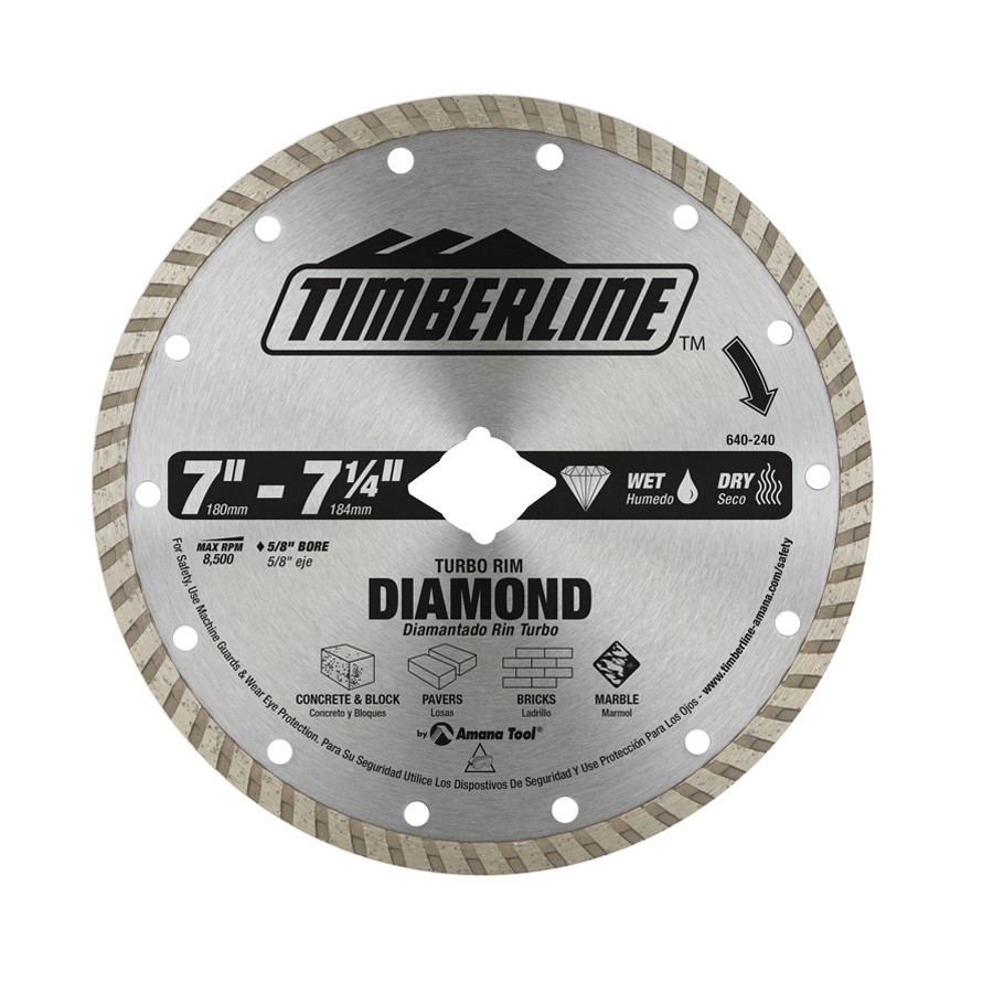 Timberline 640-240 Turbo Rim Diamond 7 – 7-1/4″ Dia x 5/8 Bore
