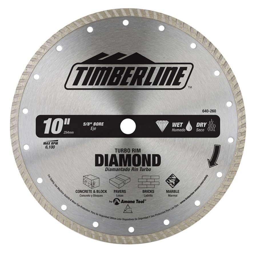 Timberline 640-260 Turbo Rim Diamond 10″ Dia x 5/8 Bore