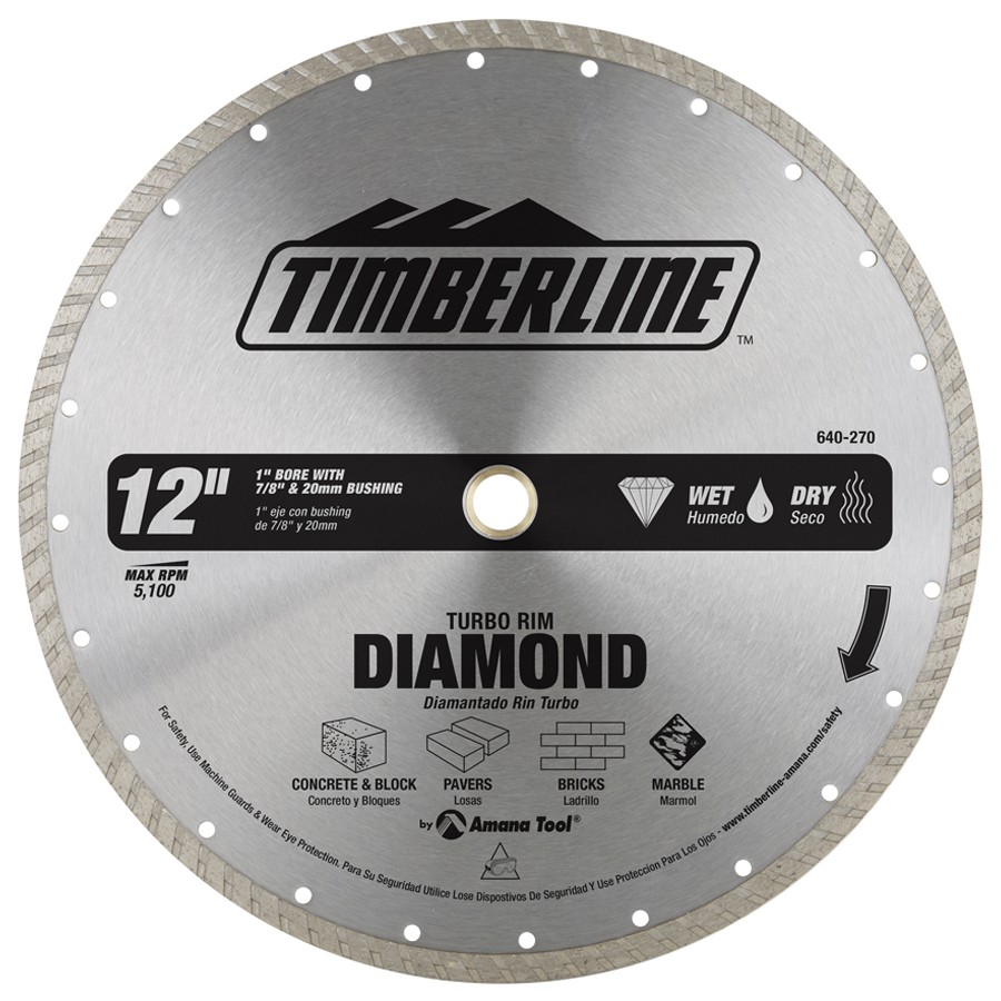 Timberline 640-270 Turbo Rim Diamond 12″ Dia x 1″ Bore