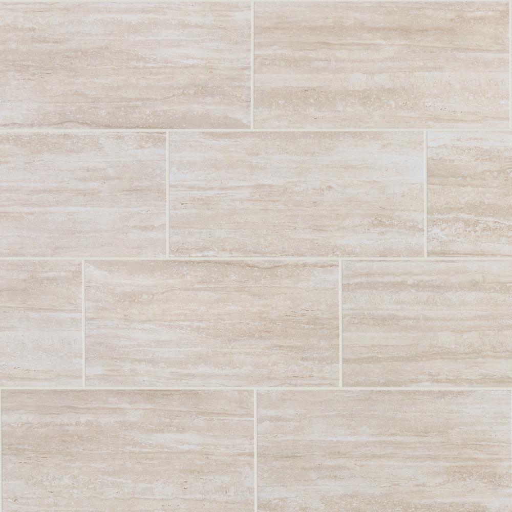 Daltile Glendale Ivory Matte 12 in. x 24 in. Glazed Porcelain Floor and Wall Tile (15.6 sq. ft./Case)