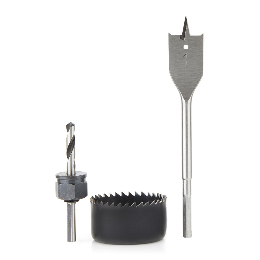 Timberline 650-200 3 Piece Lockset Installation Kit with 1″ Spade Bit