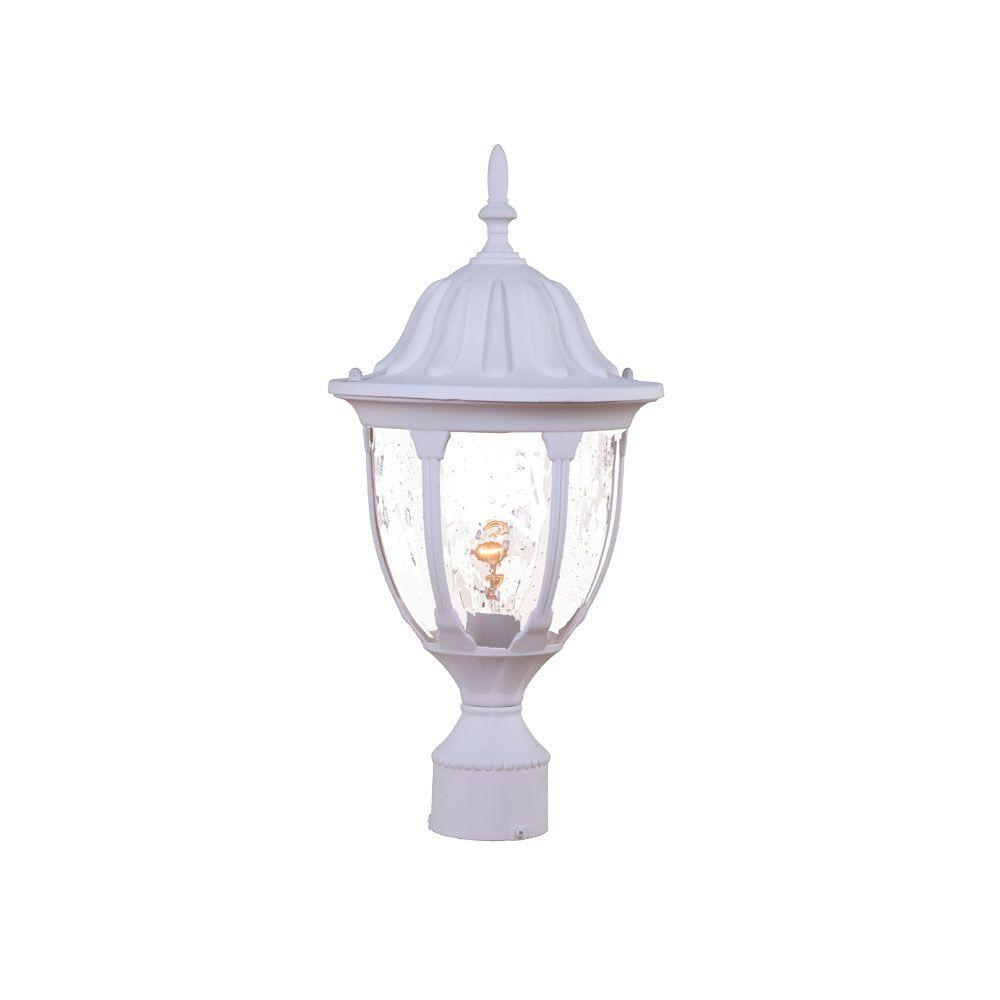 Suffolk 1-Light Textured White Outdoor Post-Mount Fixture