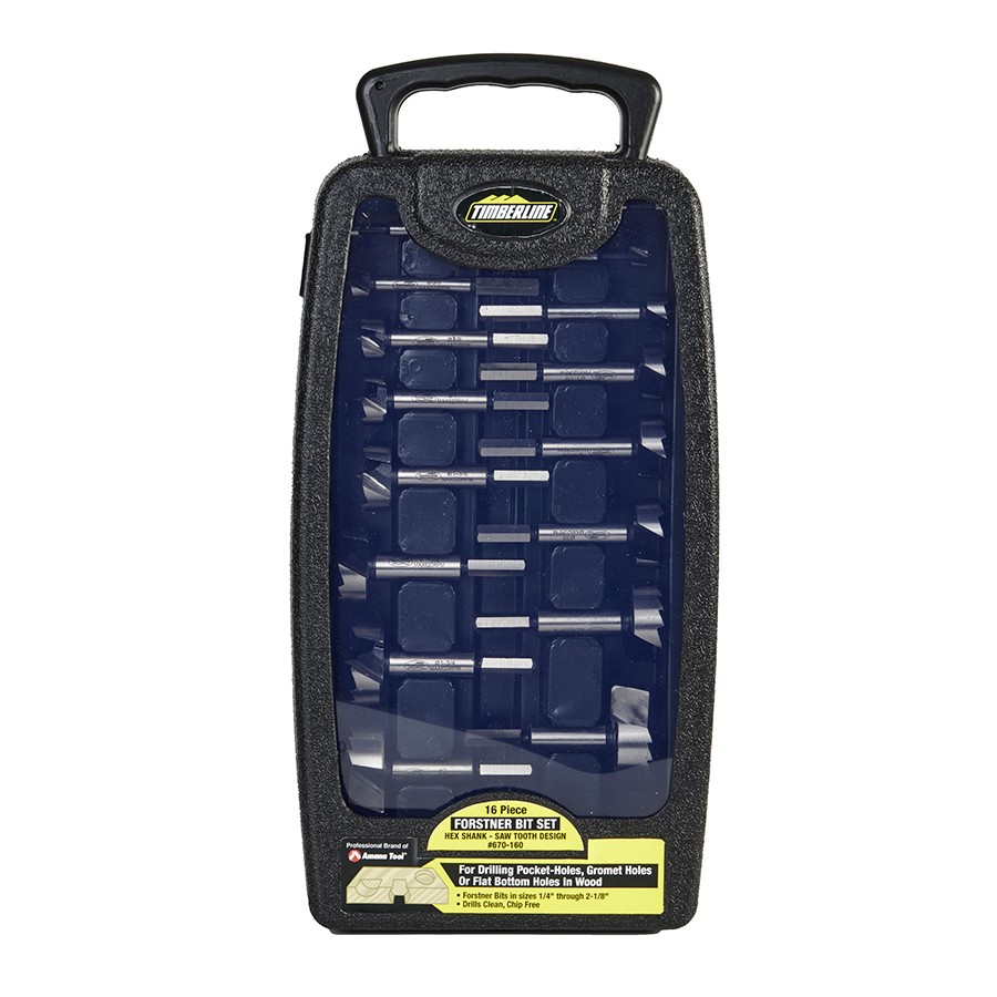 Timberline 670-160 16 Piece Saw Tooth Forstner Bit Set