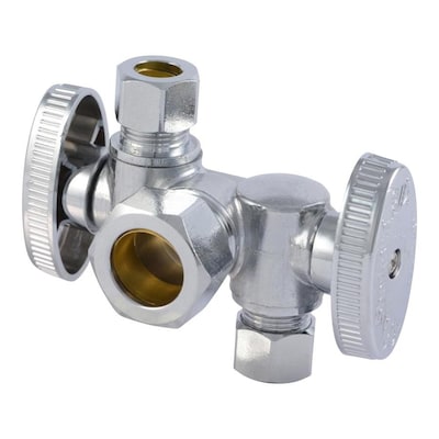 SharkBite Brass 1/2-in Compression x 3/8-in Compression Quarter Turn