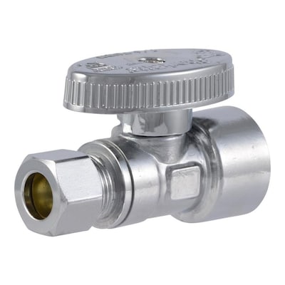 SharkBite Brass 1/2-in Fip x 3/8-in Od Compression Quarter Turn