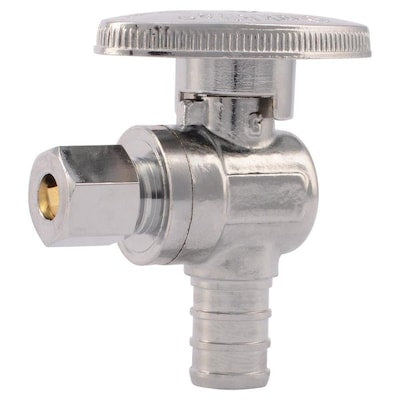 SharkBite Brass 1/2-in PEX Barb x 1/4-in OD Compression Quarter Turn Angle Valve