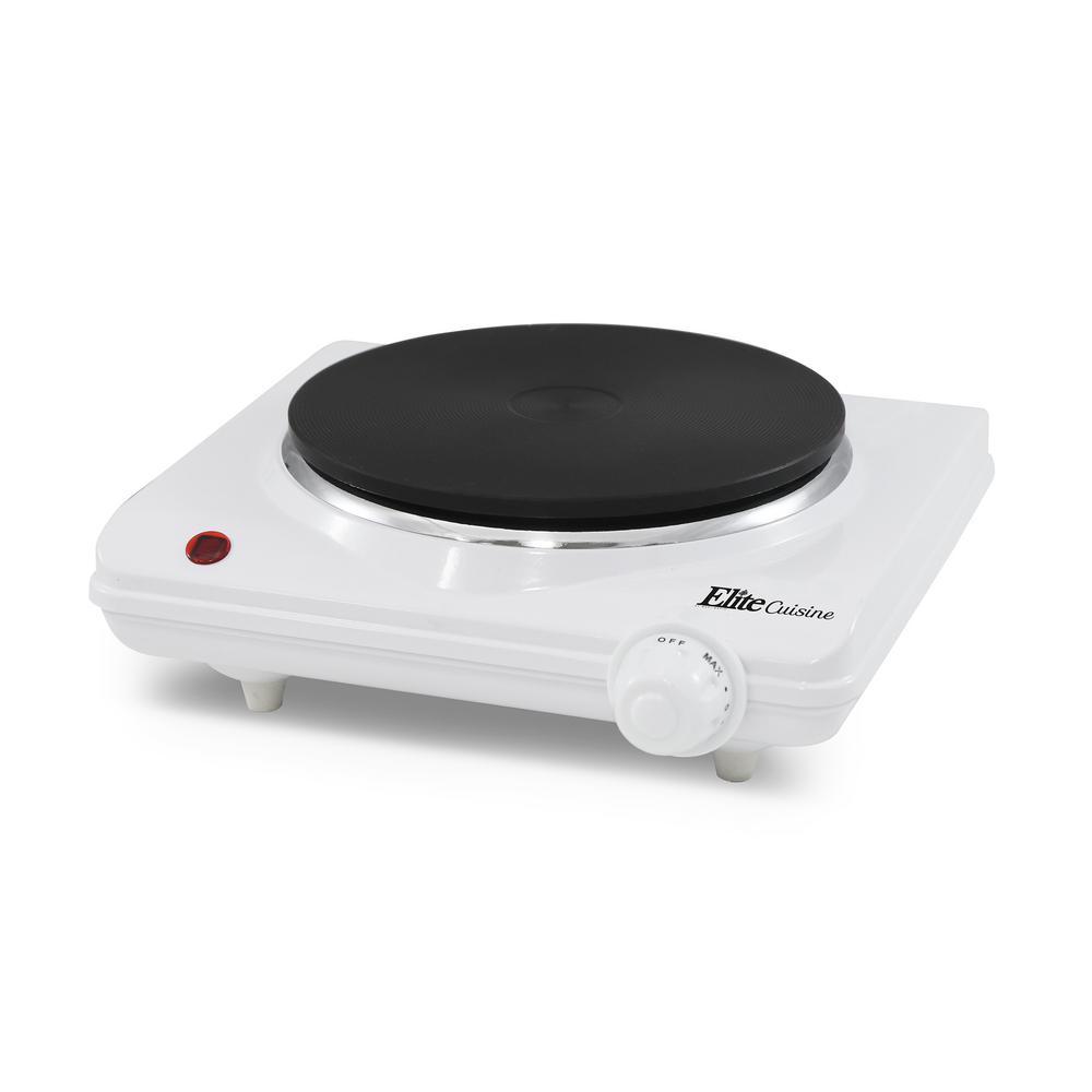 Cuisine Single Burner 6 in. Black Hot Plate with Temperature Control