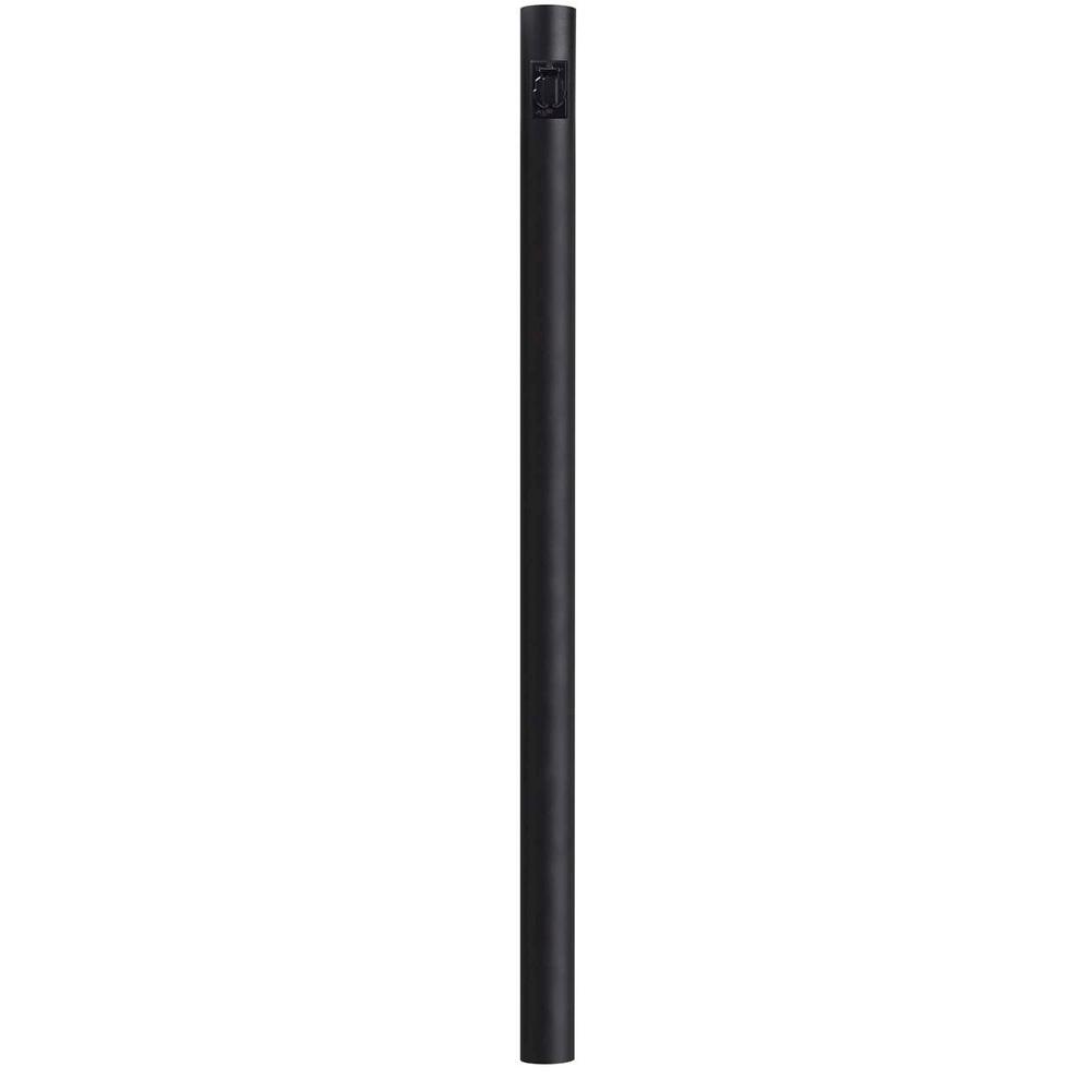 7 ft. Black Outdoor Direct Burial Lamp Post with Convenience Outlet fits 3 in. Post Top Fixtures