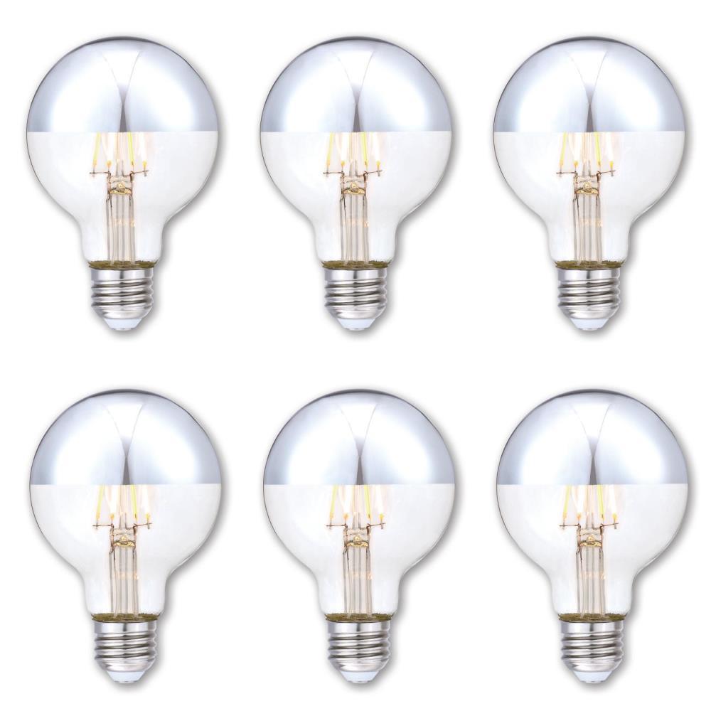 Westinghouse 40-Watt Equivalent G25 Dimmable Half Chrome Edison Filament LED Light Bulb Soft White (6-Pack)
