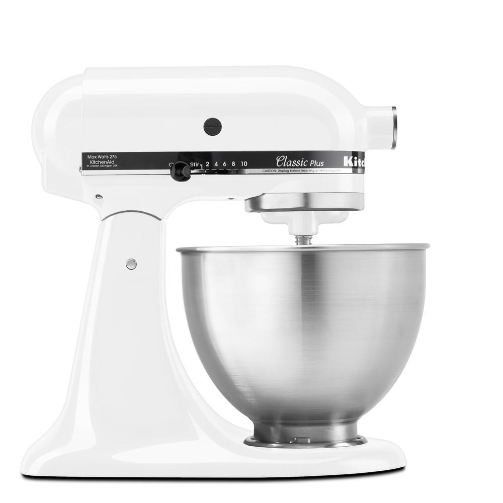 Classic Plus Series 4.5 Qt. 10-Speed White Tilt-Head Stand Mixer