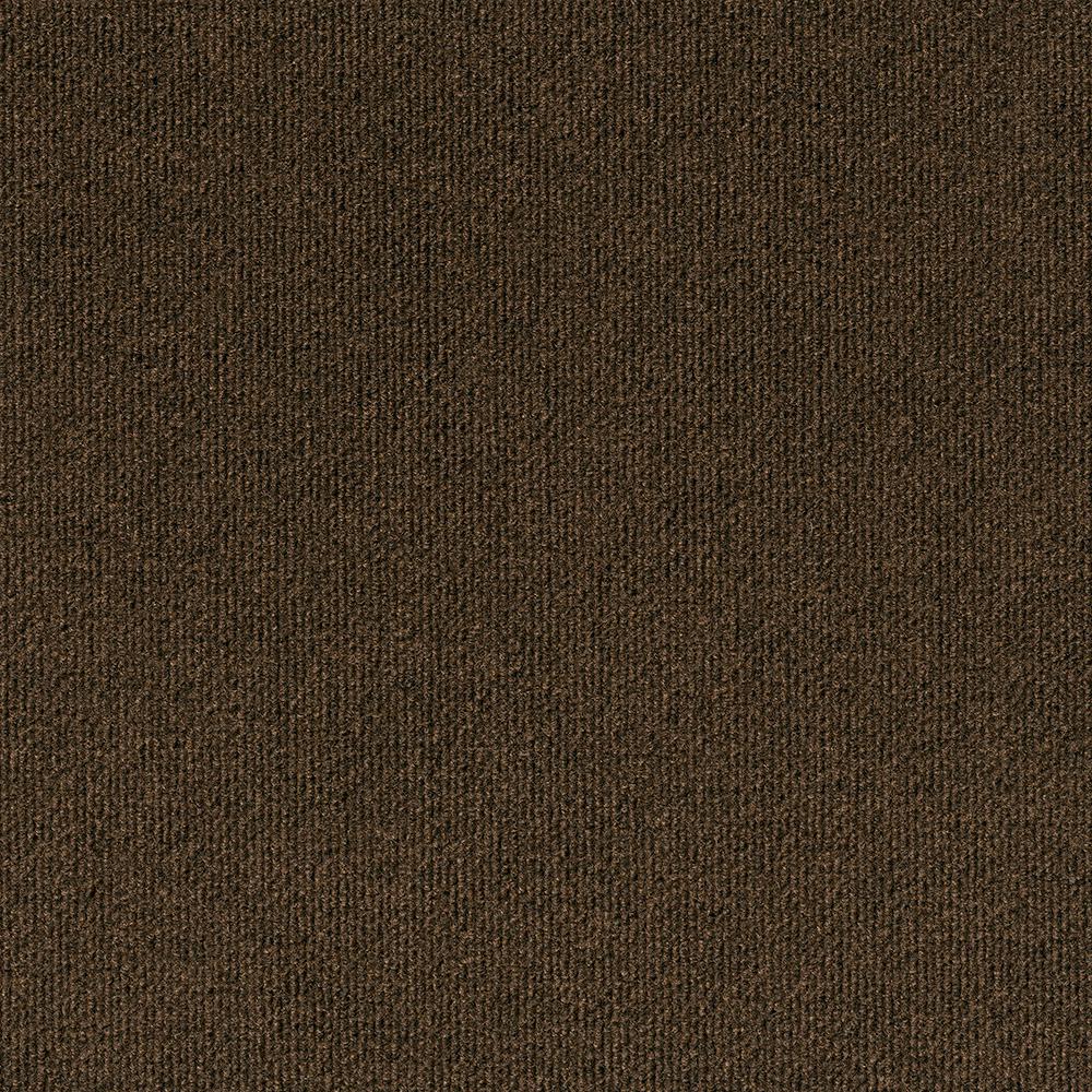 Foss Peel and Stick Design Smart Mocha Rib 18 in. x 18 in. Residential Carpet Tile (10 Tiles/Case)